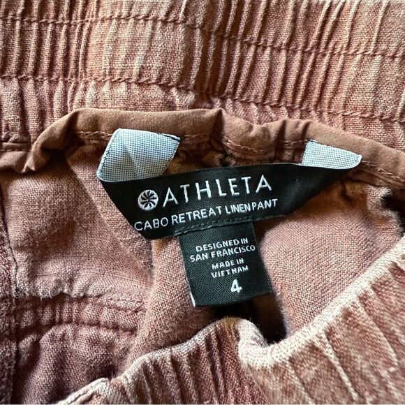 Athleta Cabo Retreat Linen Pant Hearth Rose 4 - Picture 4 of 6